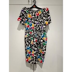Chetta B Dress Womens S/M Multi Color Excellent Vintage 80s Geometric Saks